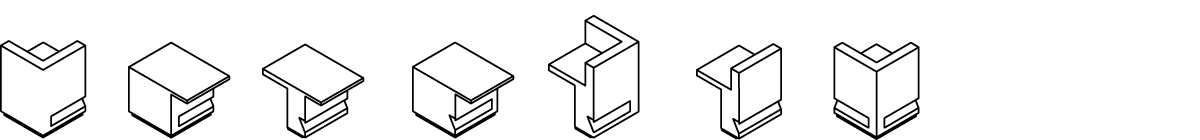 Modules of hot rolled steel desk